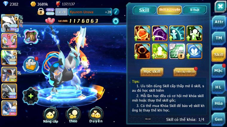 Mã : #TTS7051 - S1921 - 475S - BXH : 49 - Unvoa Mes Rắn Băng Armdlo Lugia lati