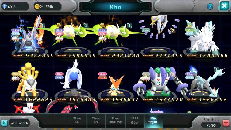 Mã : #TTS7052 - S1858 - BXH : 9 - Unvoa Cặp Lati bá chủ st raikou lugia victini