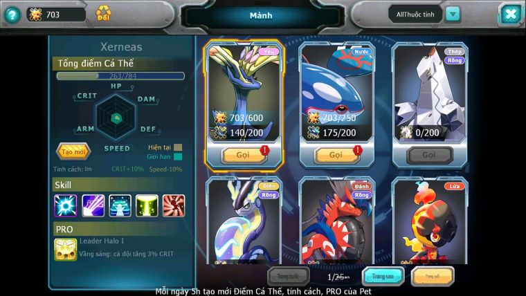 Mã : #TTS7052 - S1858 - BXH : 9 - Unvoa Cặp Lati bá chủ st raikou lugia victini