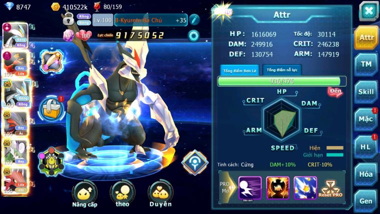 Mã : #TTS7054 - S1636 - V12 - 1297S - White CHD Ho-oh Dnm Black Bc Yvetal Bc Thần gió Bc Qvld Nhiều Pet HT