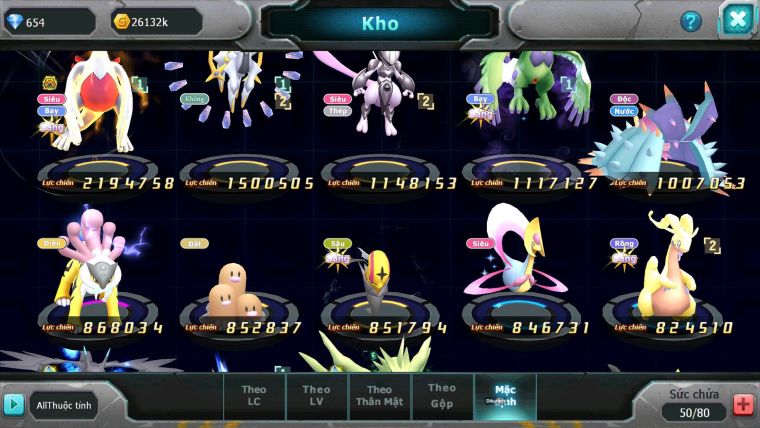Mã : #TTS7057 - S1912 - V9 - Lugia bá chủ st mew giáp thần gió nhiều pet ht