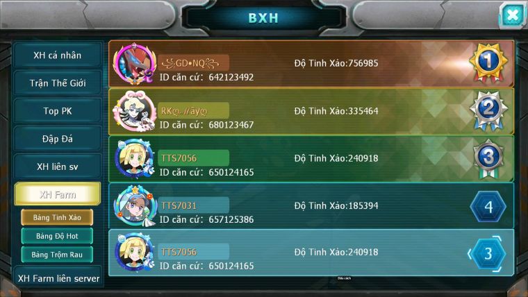 Mã : #TTS7056 - S650 - BXH: 3 - Top3/C11 - V15 - 101K KC - 5K8 SÁCH - Dàn Pet CHAM Khủng META