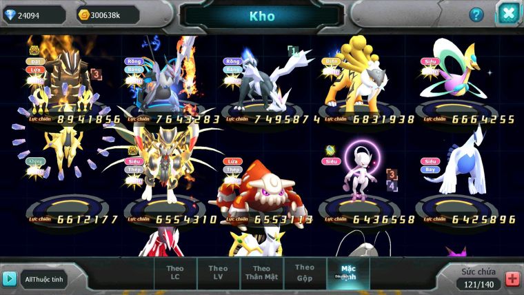 Mã : #TTS7059 - S876 - BXH : 16 - V15 - 26K KC - Ho-oh White CHD ZFlare Bá Chủ Z100 CH Black Dnm Drak ho-oh bá chủ nhiều pet ht