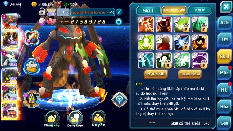 Mã : #TTS7059 - S876 - BXH : 16 - V15 - 26K KC - Ho-oh White CHD ZFlare Bá Chủ Z100 CH Black Dnm Drak ho-oh bá chủ nhiều pet ht