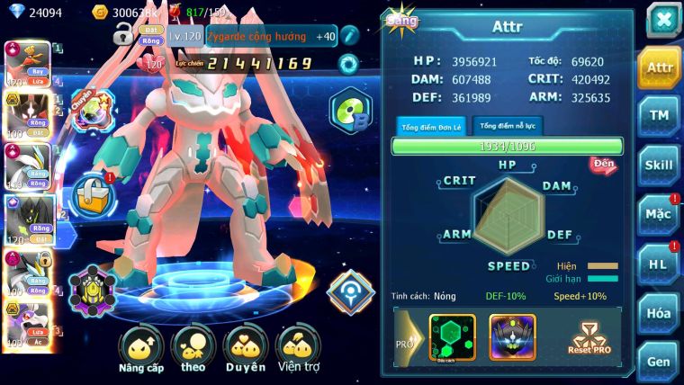 Mã : #TTS7059 - S876 - BXH : 16 - V15 - 26K KC - Ho-oh White CHD ZFlare Bá Chủ Z100 CH Black Dnm Drak ho-oh bá chủ nhiều pet ht
