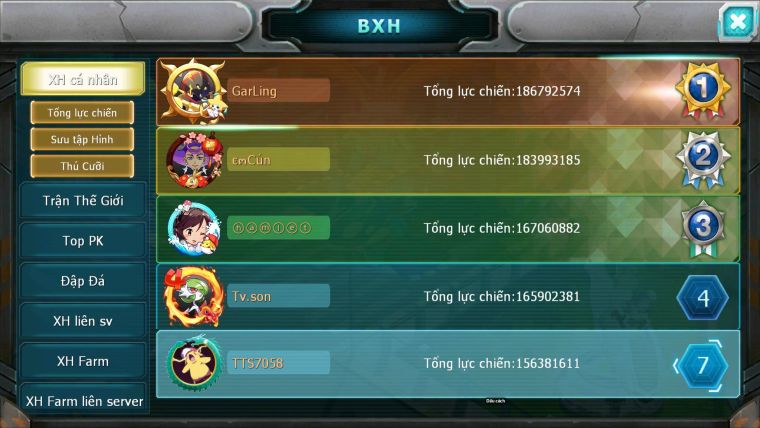 Mã : #TTS7058 - S66 - BXH:7 - 254M CH Yvetal - Ho-oh Diancie CHD Palkia CH Rayquaza 3 Team Meta Nông Dân Lực Chiến Khủng