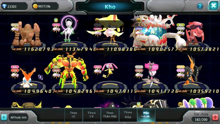 Mã : #TTS7068 - S179 - V18 -  BXH: 3 - Top3-4/C3 - 2K Sách - Diancie & Ho-oh & Palki Max Trạng Thái LC Khủng Z100 + Kyurem Viện Trợ Build Khỏe