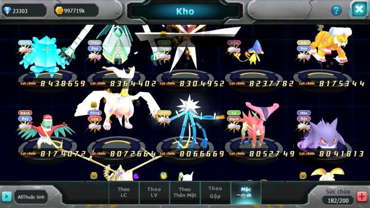 Mã : #TTS7068 - S179 - V18 -  BXH: 3 - Top3-4/C3 - 2K Sách - Diancie & Ho-oh & Palki Max Trạng Thái LC Khủng Z100 + Kyurem Viện Trợ Build Khỏe