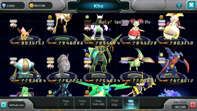 Mã : #TTS7068 - S179 - V18 -  BXH: 3 - Top3-4/C3 - 2K Sách - Diancie & Ho-oh & Palki Max Trạng Thái LC Khủng Z100 + Kyurem Viện Trợ Build Khỏe