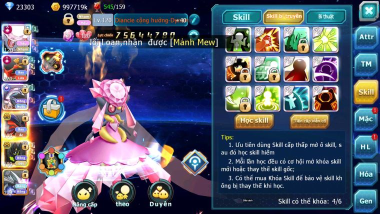 Mã : #TTS7068 - S179 - V18 -  BXH: 3 - Top3-4/C3 - 2K Sách - Diancie & Ho-oh & Palki Max Trạng Thái LC Khủng Z100 + Kyurem Viện Trợ Build Khỏe