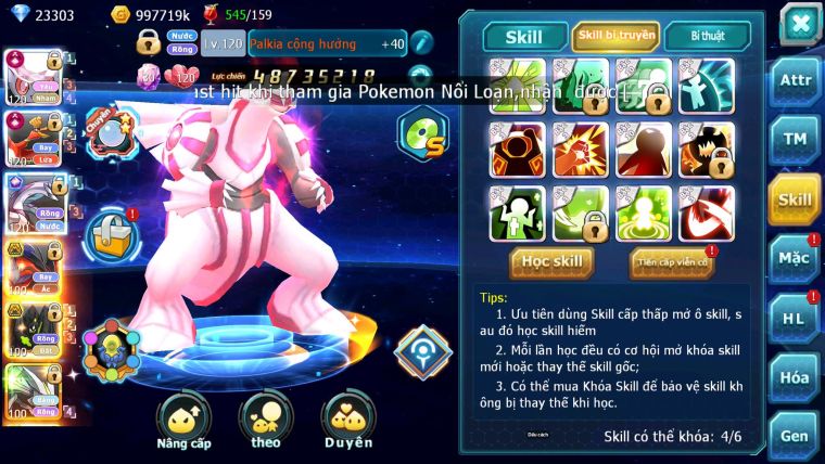 Mã : #TTS7068 - S179 - V18 -  BXH: 3 - Top3-4/C3 - 2K Sách - Diancie & Ho-oh & Palki Max Trạng Thái LC Khủng Z100 + Kyurem Viện Trợ Build Khỏe