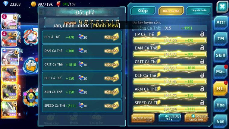 Mã : #TTS7068 - S179 - V18 -  BXH: 3 - Top3-4/C3 - 2K Sách - Diancie & Ho-oh & Palki Max Trạng Thái LC Khủng Z100 + Kyurem Viện Trợ Build Khỏe