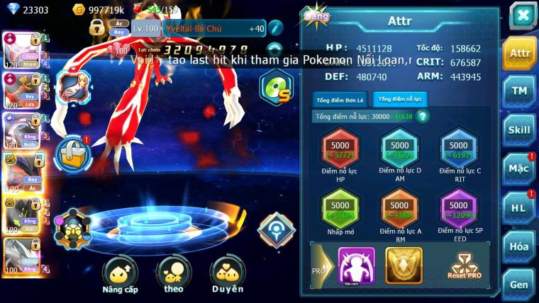 Mã : #TTS7068 - S179 - V18 -  BXH: 3 - Top3-4/C3 - 2K Sách - Diancie & Ho-oh & Palki Max Trạng Thái LC Khủng Z100 + Kyurem Viện Trợ Build Khỏe