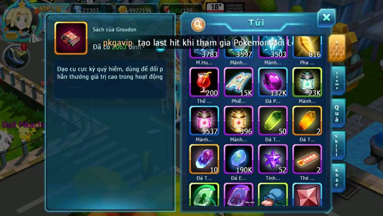 Mã : #TTS7068 - S179 - V18 -  BXH: 3 - Top3-4/C3 - 2K Sách - Diancie & Ho-oh & Palki Max Trạng Thái LC Khủng Z100 + Kyurem Viện Trợ Build Khỏe