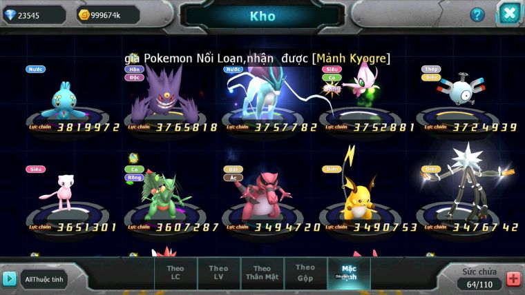 Mã : #TTS7069 - S1639 - V14 : BXH : 22 - 23K KC - Ho-oh CHD Full SS - Miraidon Bá Chủ Yvetal Bc Diancie Nhiều Pet Bá Chủ