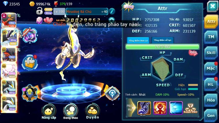 Mã : #TTS7069 - S1639 - V14 : BXH : 22 - 23K KC - Ho-oh CHD Full SS - Miraidon Bá Chủ Yvetal Bc Diancie Nhiều Pet Bá Chủ