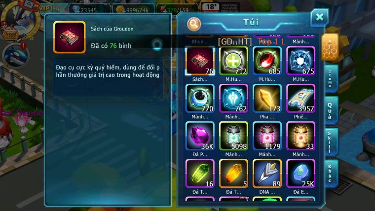 Mã : #TTS7069 - S1639 - V14 : BXH : 22 - 23K KC - Ho-oh CHD Full SS - Miraidon Bá Chủ Yvetal Bc Diancie Nhiều Pet Bá Chủ