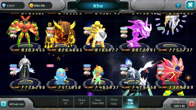 Mã : #TTS7071 - S1123 - BXH: 6 - V17 - Kiếm Khiên Dynamax Ho-oh CHD Arceus Thép Dnm Yvetal Unvoa Bá Chủ + WB Dnm