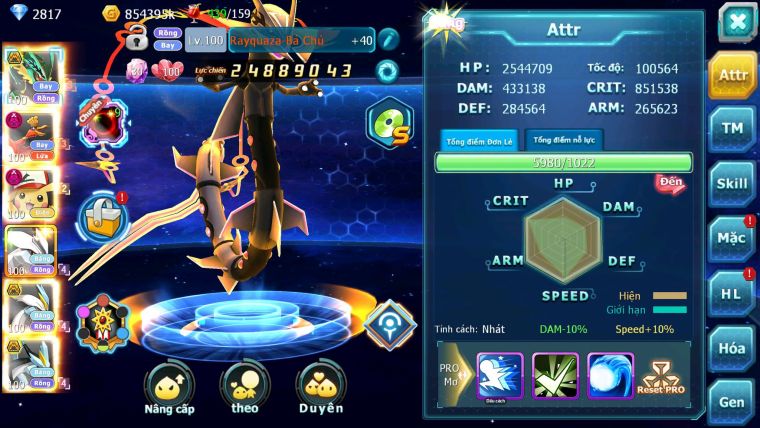 Mã : #TTS7075 - S34 - V12 - BXH:!7 - Rayquaza Bc Ho-oh Dnm Pikachu Dnm Unvoa WB bc nhiều Pet HT