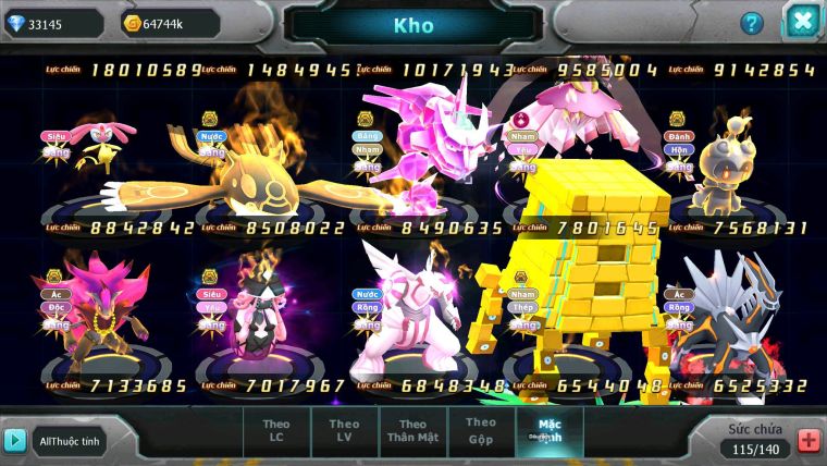 Mã : #TTS7073 - S1055 - V15 - BXH: 7 - 1875S - Black White Ho-oh Arou CHD Cặp Z Bá Chủ Nhiều Pet HT