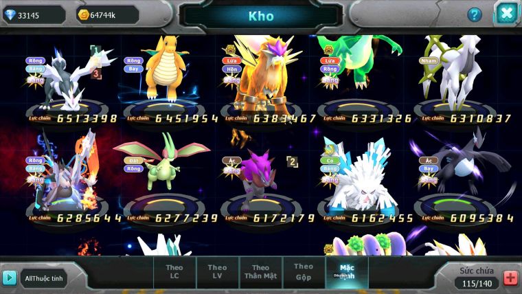 Mã : #TTS7073 - S1055 - V15 - BXH: 7 - 1875S - Black White Ho-oh Arou CHD Cặp Z Bá Chủ Nhiều Pet HT
