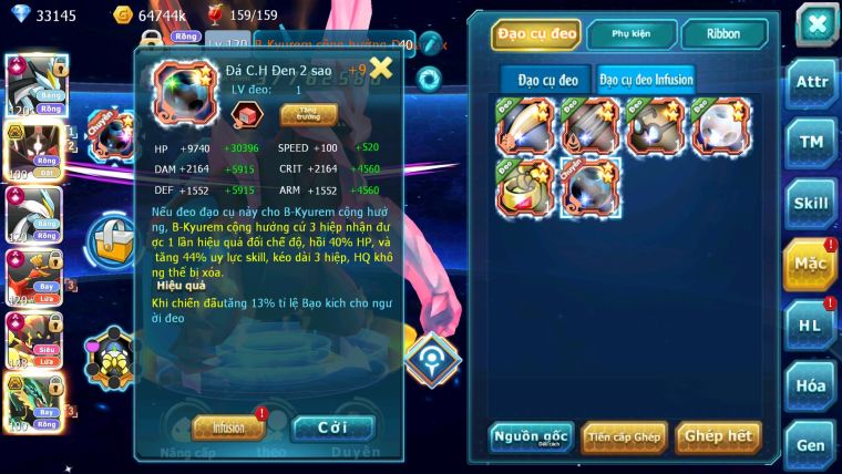 Mã : #TTS7073 - S1055 - V15 - BXH: 7 - 1875S - Black White Ho-oh Arou CHD Cặp Z Bá Chủ Nhiều Pet HT