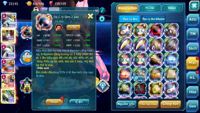 Mã : #TTS7073 - S1055 - V15 - BXH: 7 - 1875S - Black White Ho-oh Arou CHD Cặp Z Bá Chủ Nhiều Pet HT
