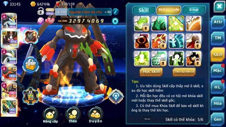 Mã : #TTS7073 - S1055 - V15 - BXH: 7 - 1875S - Black White Ho-oh Arou CHD Cặp Z Bá Chủ Nhiều Pet HT
