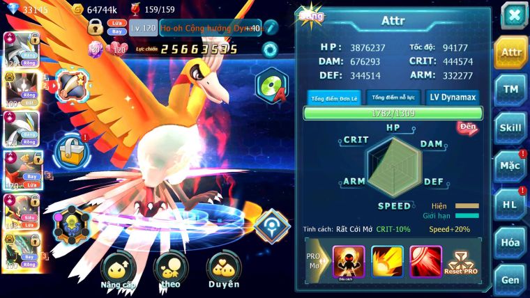 Mã : #TTS7073 - S1055 - V15 - BXH: 7 - 1875S - Black White Ho-oh Arou CHD Cặp Z Bá Chủ Nhiều Pet HT