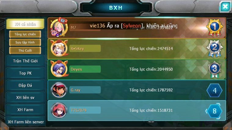 Mã : #TTS7079 - S1951 - V7 - BXH : 8 - V7 - 17K KC - ĐÃ NẠP LỆNH Unvoa Lati Armdlo Raikou