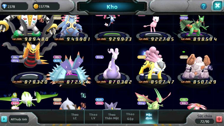 Mã : #TTS7085 - S1901 - BXH : 11 - V7 - Diancie Dnm Unvoa Lugia Kyogre Lele nhiều pet ht