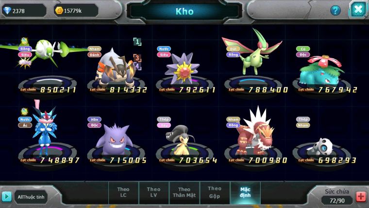 Mã : #TTS7085 - S1901 - BXH : 11 - V7 - Diancie Dnm Unvoa Lugia Kyogre Lele nhiều pet ht
