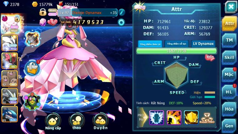 Mã : #TTS7085 - S1901 - BXH : 11 - V7 - Diancie Dnm Unvoa Lugia Kyogre Lele nhiều pet ht
