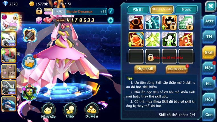 Mã : #TTS7085 - S1901 - BXH : 11 - V7 - Diancie Dnm Unvoa Lugia Kyogre Lele nhiều pet ht