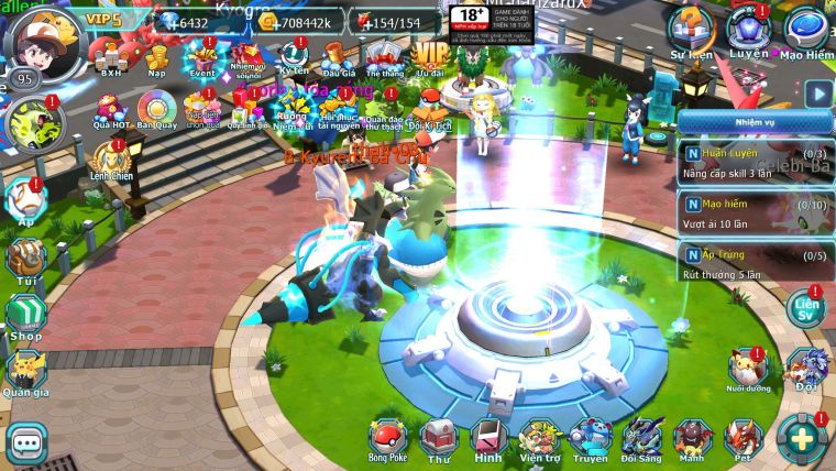 Mã : #TTS7082 - S1874 - V5 -BXH : 6 - Unvoa WB Bá Chủ Kyogre Zoroa Mes Jirachi Nhiều Pet HT