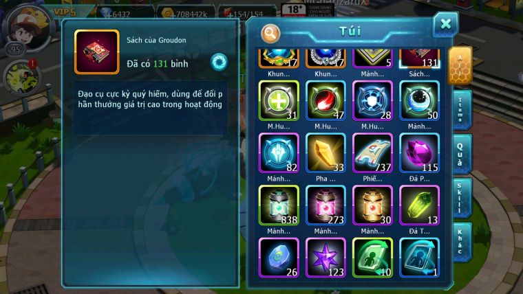 Mã : #TTS7082 - S1874 - V5 -BXH : 6 - Unvoa WB Bá Chủ Kyogre Zoroa Mes Jirachi Nhiều Pet HT
