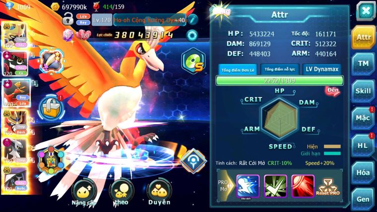 Mã : #TTS7089 - S1199 - V15 - BXH : 4 - Top4-5/C19 - 628S - Vua Kiếm Khiên Bá Chủ Arc Thép Dnm Tapu Bulu & Ho-oh CHD Full Dame
