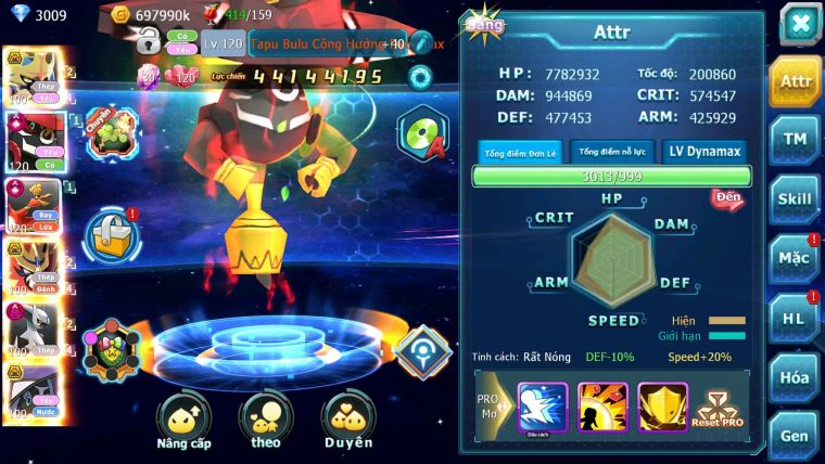 Mã : #TTS7089 - S1199 - V15 - BXH : 4 - Top4-5/C19 - 628S - Vua Kiếm Khiên Bá Chủ Arc Thép Dnm Tapu Bulu & Ho-oh CHD Full Dame