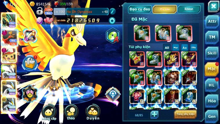 Mã : #TTS7098 - S34 - V12 - BXH : 17 - Rayquaza Bc Ho-oh Dnm Pikachu Dnm Unvoa WB Bc Z100 BC Nhiêu Pet Ht
