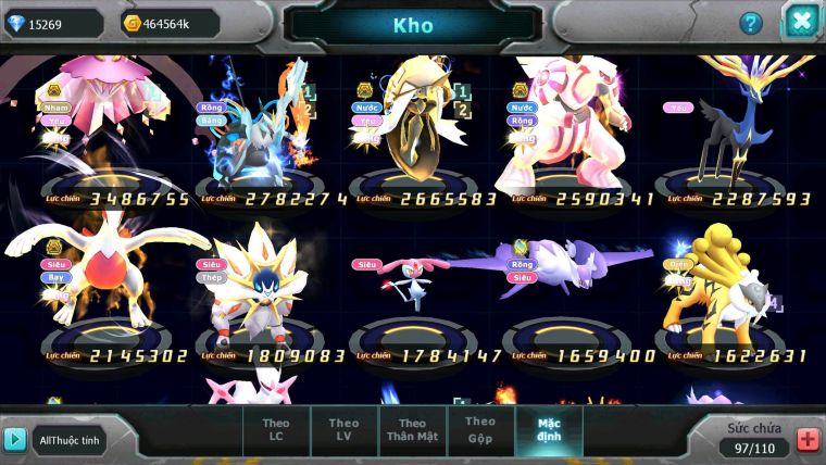 Mã : #TTS7096 - S1717 - V10 - 15K KC - Diancie Tapu fini Bc Fini Unvoa Lugia Palkia Bc Nhiều Pet HT