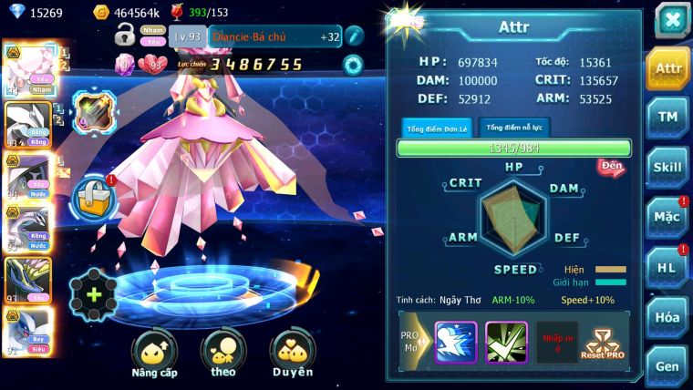 Mã : #TTS7096 - S1717 - V10 - 15K KC - Diancie Tapu fini Bc Fini Unvoa Lugia Palkia Bc Nhiều Pet HT