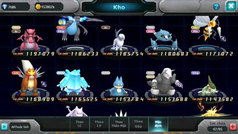 Mã : #TTS7095 - S1713 - V1 - Lugia Bá Chủ Kyogre Bc Unvoa Cặp Lati Bc Drak ho-oh Nhiều Pet Ht