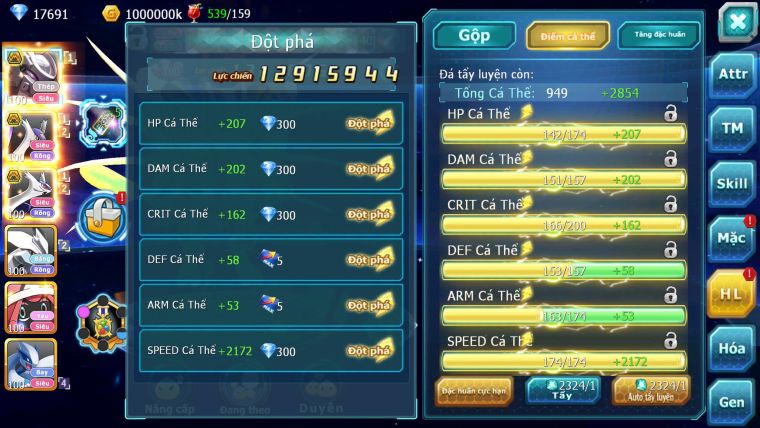 Mã : #TTS7094 - S1530 - V10 - Mew Giap Bá Chủ Cặp Lati bc Unvoa Nhiều Pet HT