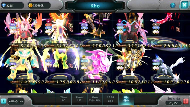 Mã : #TTS7103 - S804 - V15 -BXH: 3 - Top5-6/C13 - White Black Ho-oh Yvetal Max Rayquaza Dnm Nhiều Pet HT