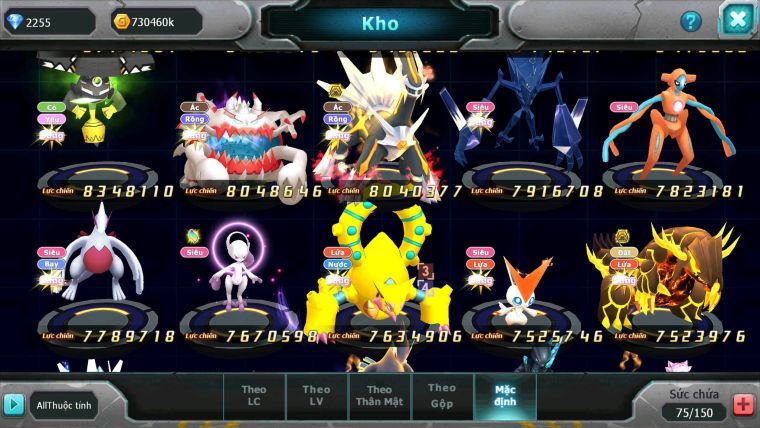 Mã : #TTS7103 - S804 - V15 -BXH: 3 - Top5-6/C13 - White Black Ho-oh Yvetal Max Rayquaza Dnm Nhiều Pet HT