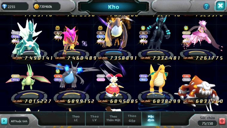 Mã : #TTS7103 - S804 - V15 -BXH: 3 - Top5-6/C13 - White Black Ho-oh Yvetal Max Rayquaza Dnm Nhiều Pet HT