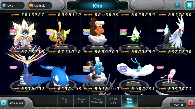 Mã : #TTS7103 - S804 - V15 -BXH: 3 - Top5-6/C13 - White Black Ho-oh Yvetal Max Rayquaza Dnm Nhiều Pet HT
