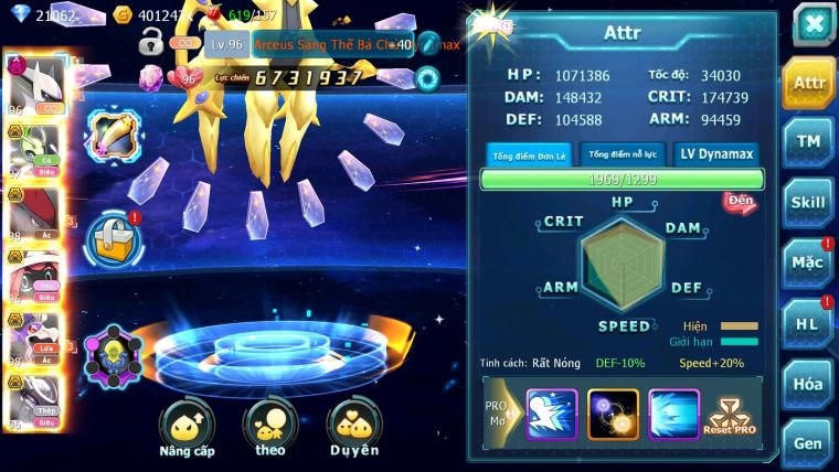 Mã : #TTS7112 - S1860 - V15 - BXH:7 - Sáng Thế Dynamax Celebi Bc Zoroa Bc Drak ho-oh Bc Cặp Lati bá chủ