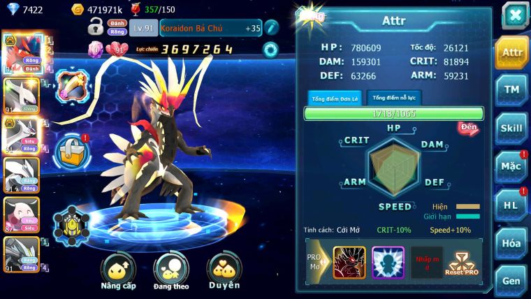 Mã : #TTS7111 - S1895 - V13 - BXH : 6 - Koraidon Bá Chủ - ST Lati Unvoa