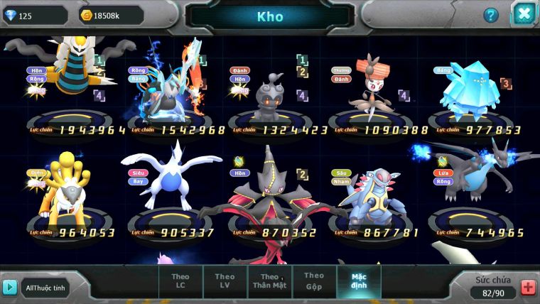 Mã : #TTS7109 - S1884 - V6 - 467S - Giratina Unvoa Mashadow Raikou Lugia